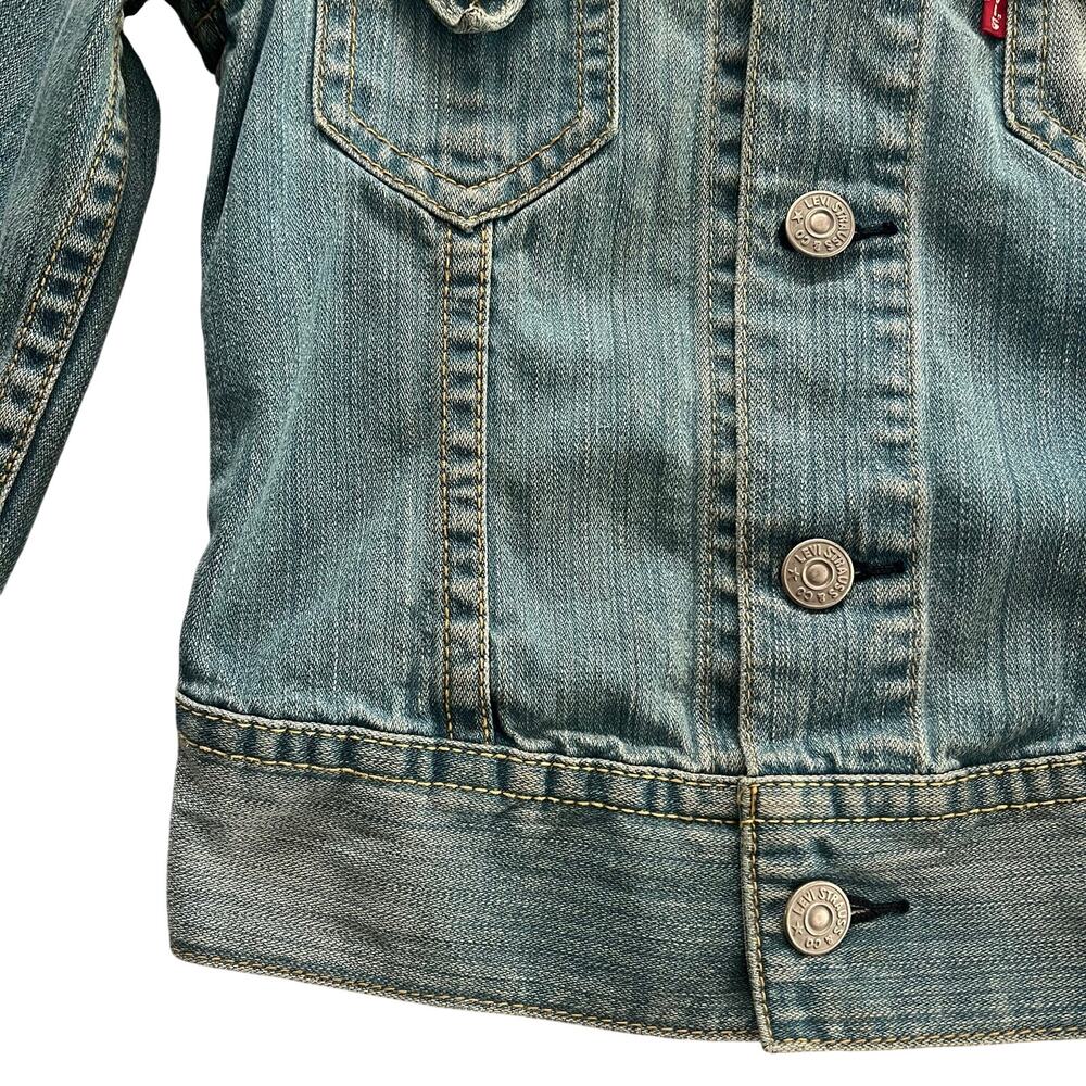 Vintage Levi’s 2004 Women’s 100% Cotton Jean Jacket SZ SM Type 1 Blue Fade - Picture 11 of 15